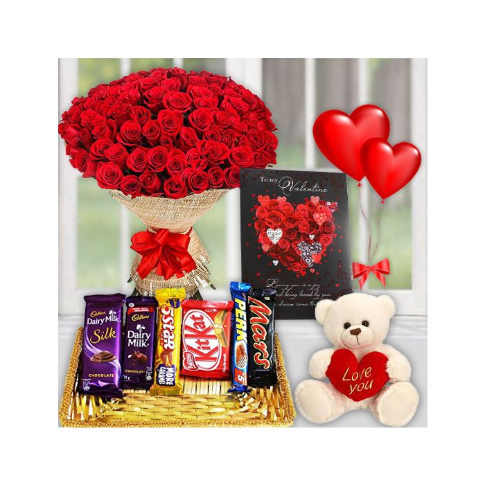 Big teddy bear and chocolates for valentine's day deals