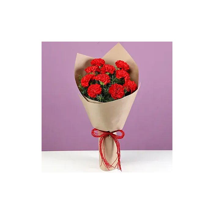 Flower bunch online delivery l 20 Red carnation quick delivery